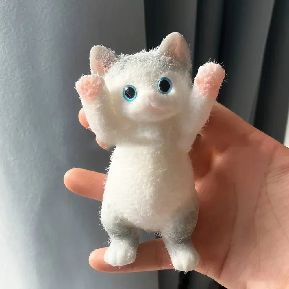 Realistic Fluffy Kitten Squishy - 13 cm Slow Rise Cat Squeeze Toy