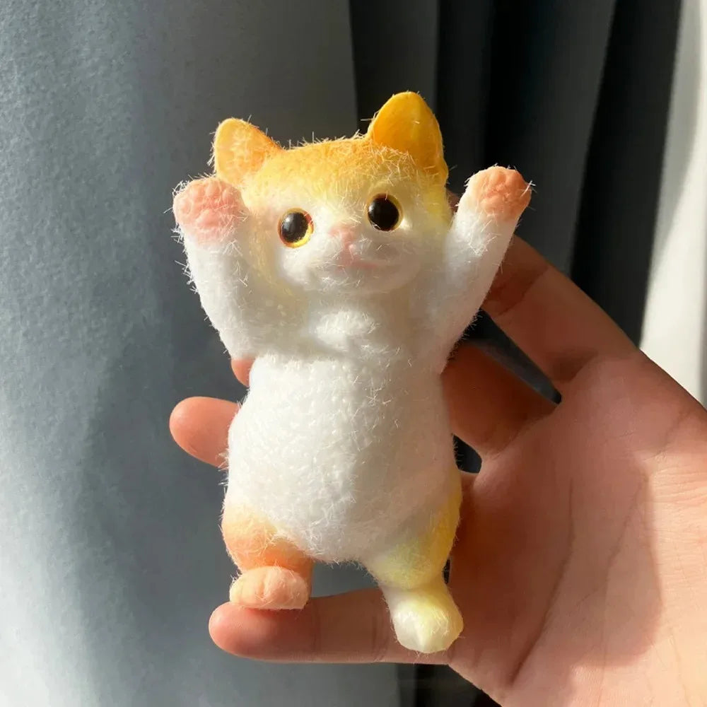 Realistic Fluffy Kitten Squishy - 13 cm Slow Rise Cat Squeeze Toy