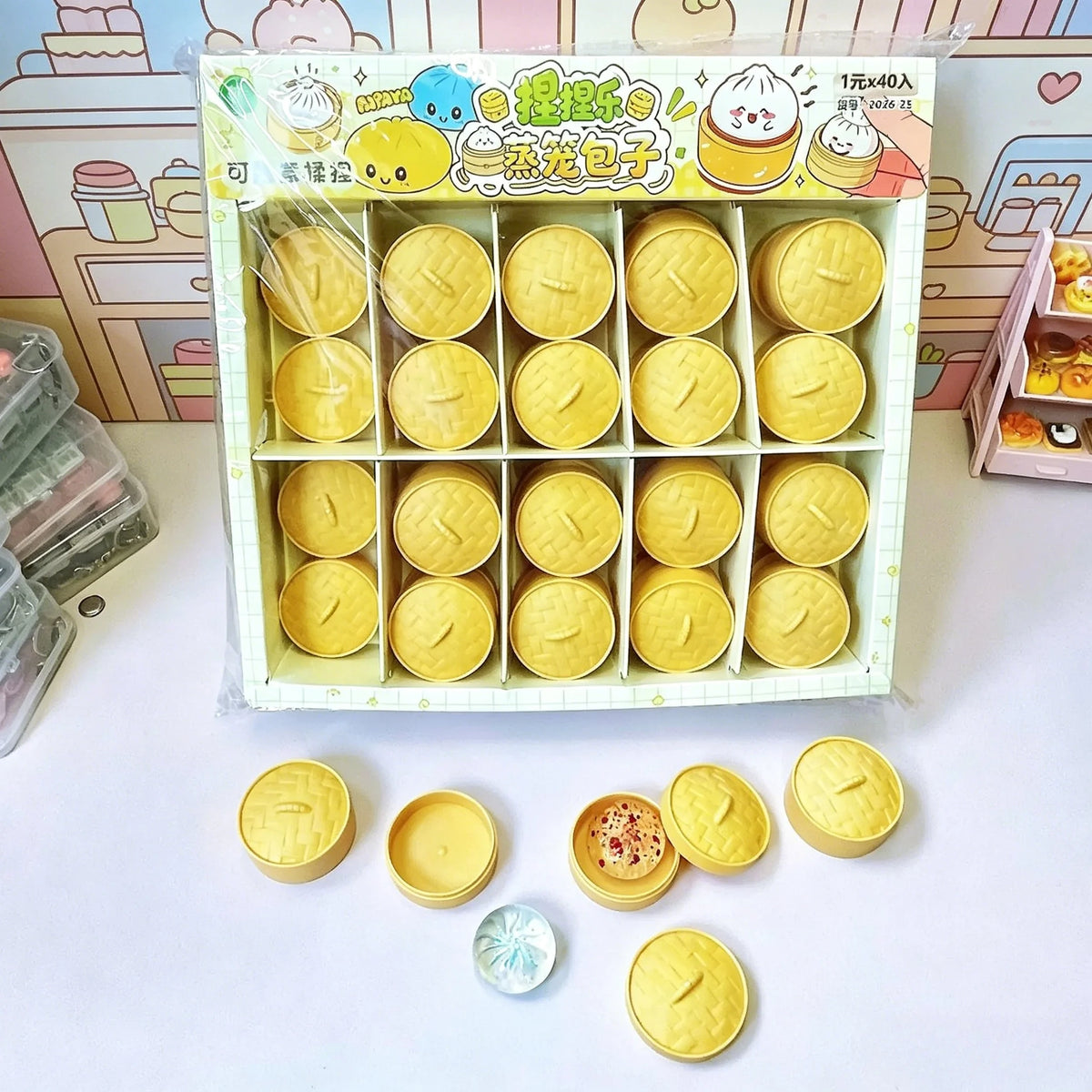 Crystal Mini Dumpling Squishies - Clear Steamed Bun Squeeze Toys (5 or 10 Pack)