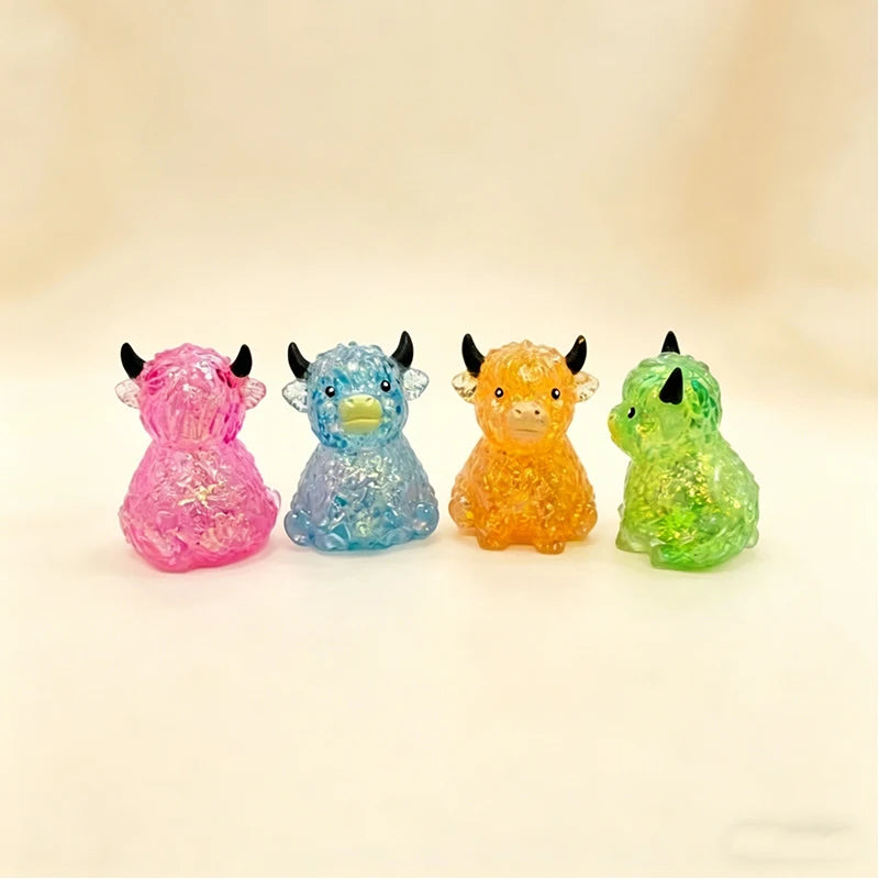 Glitter Highland Cow Squishy - Gooey Slow Rise Squeeze Toy