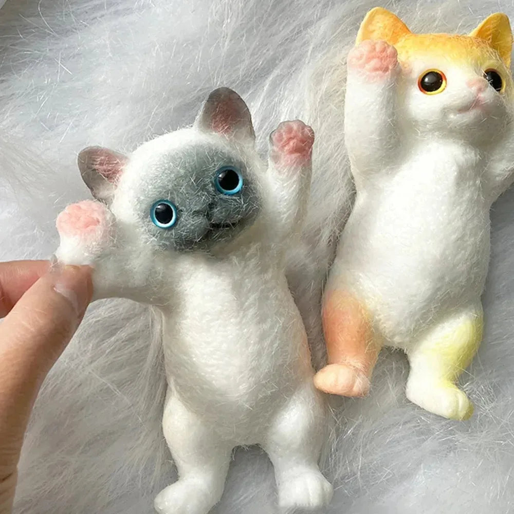 Realistic Fluffy Kitten Squishy - 13 cm Slow Rise Cat Squeeze Toy