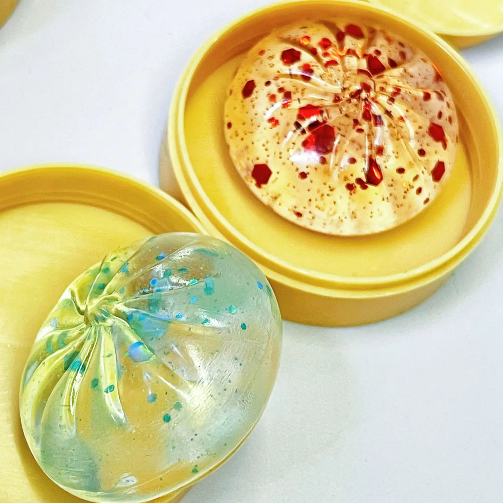Crystal Mini Dumpling Squishies - Clear Steamed Bun Squeeze Toys (5 or 10 Pack)