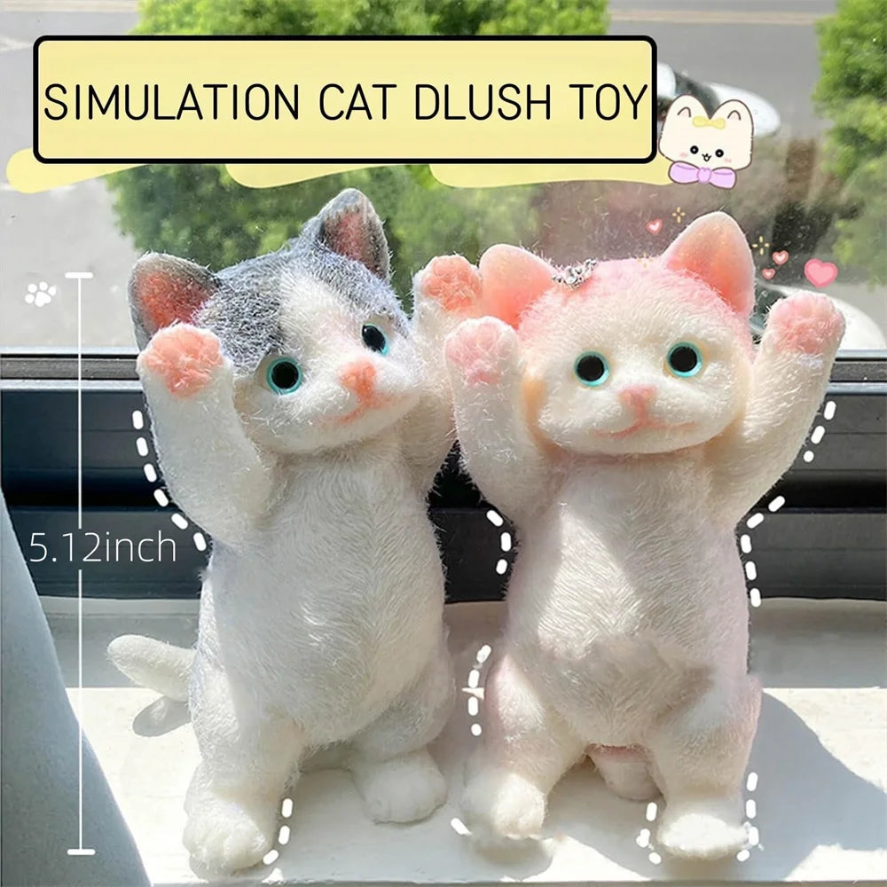 Realistic Fluffy Kitten Squishy - 13 cm Slow Rise Cat Squeeze Toy